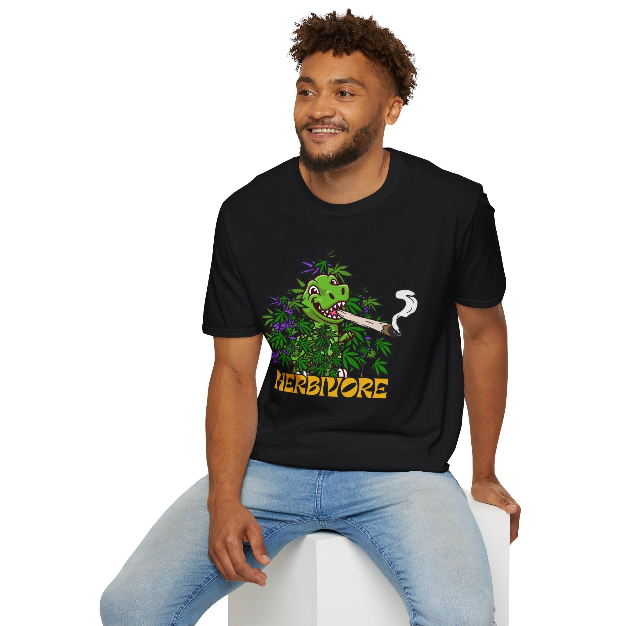 Herbivore Smoking Dinosaur Shirt | Funny Stoner Tee for Weed Lovers & Smokers