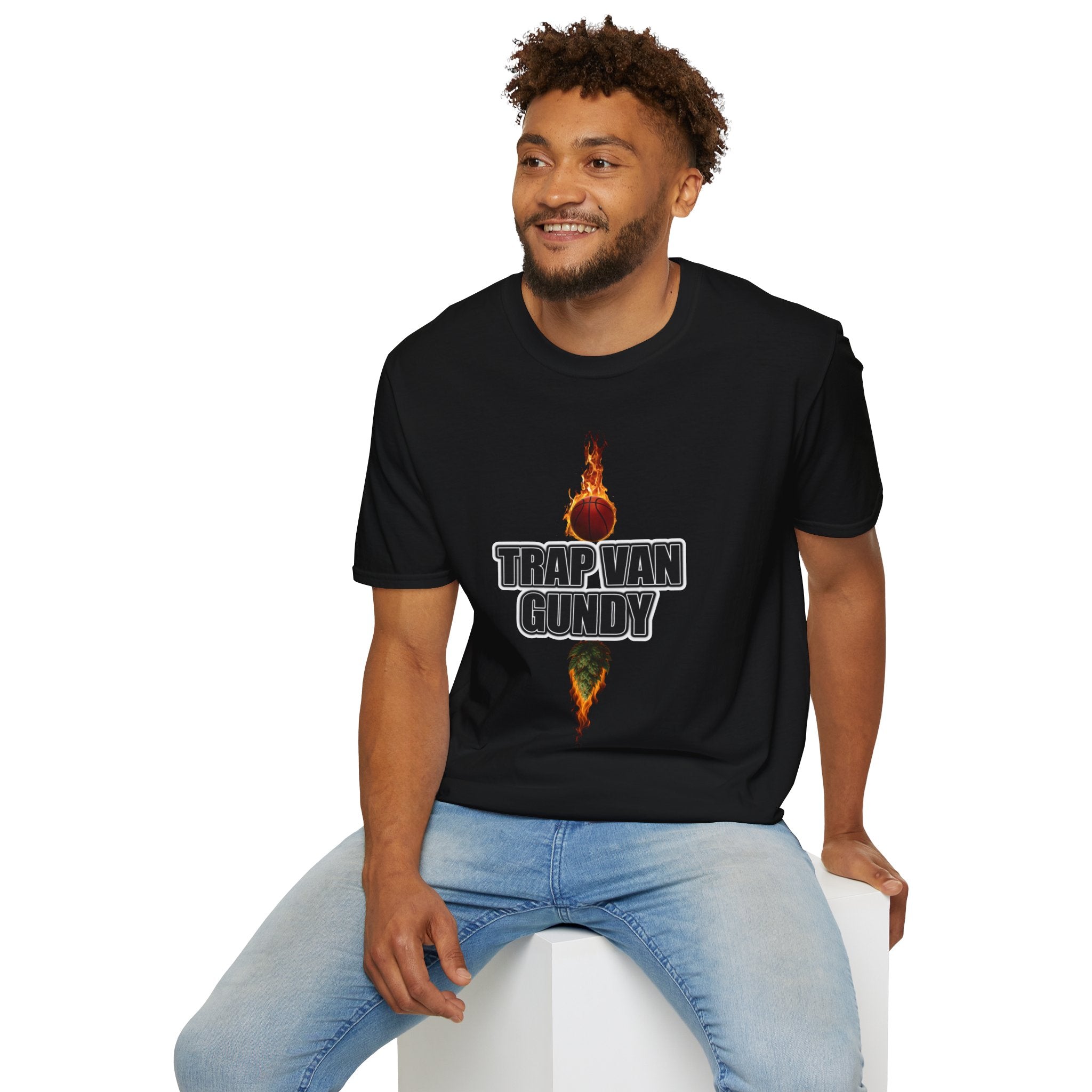 Trap Van Gundy Flaming Basketball Weed Shirt | Stoner Streetwear Graphic Tee