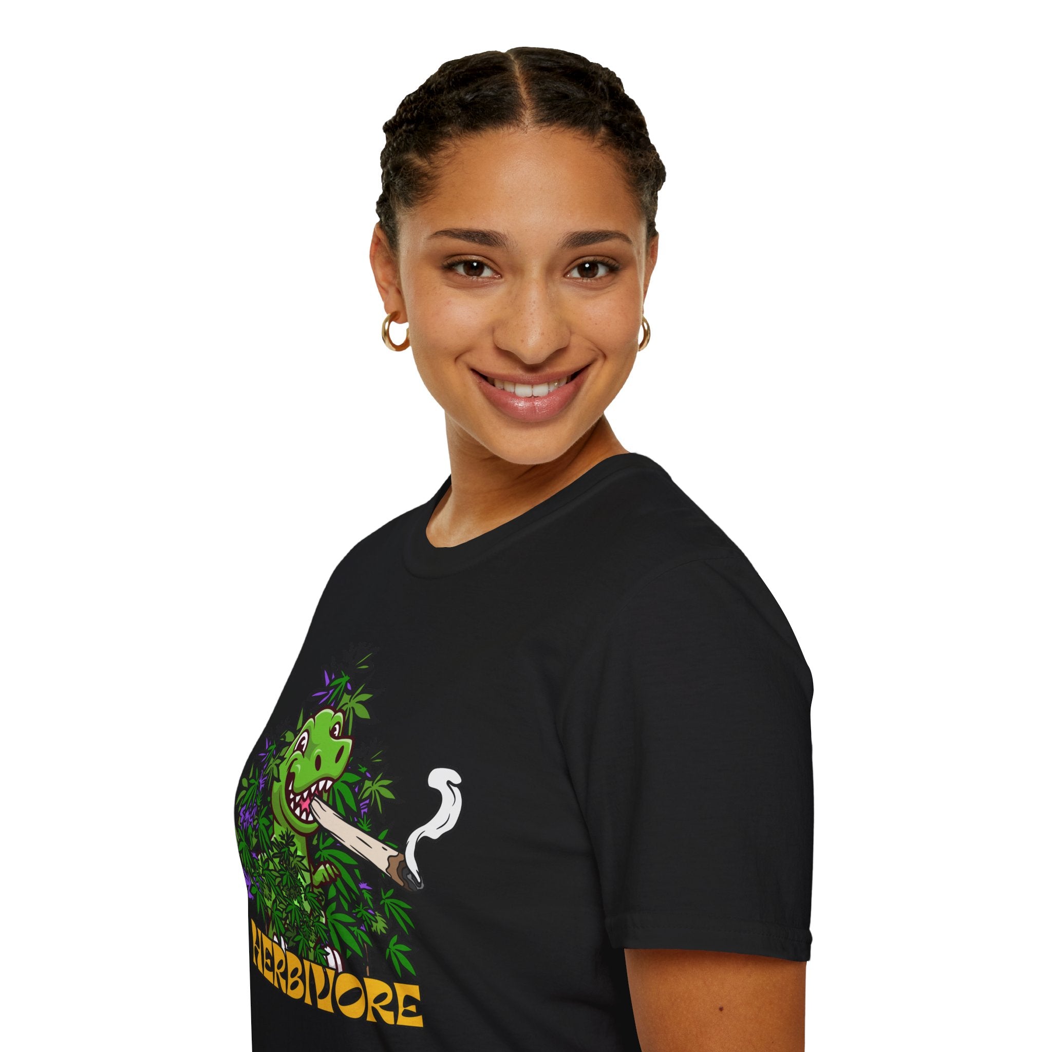 Herbivore Smoking Dinosaur Shirt | Funny Stoner Tee for Weed Lovers & Smokers